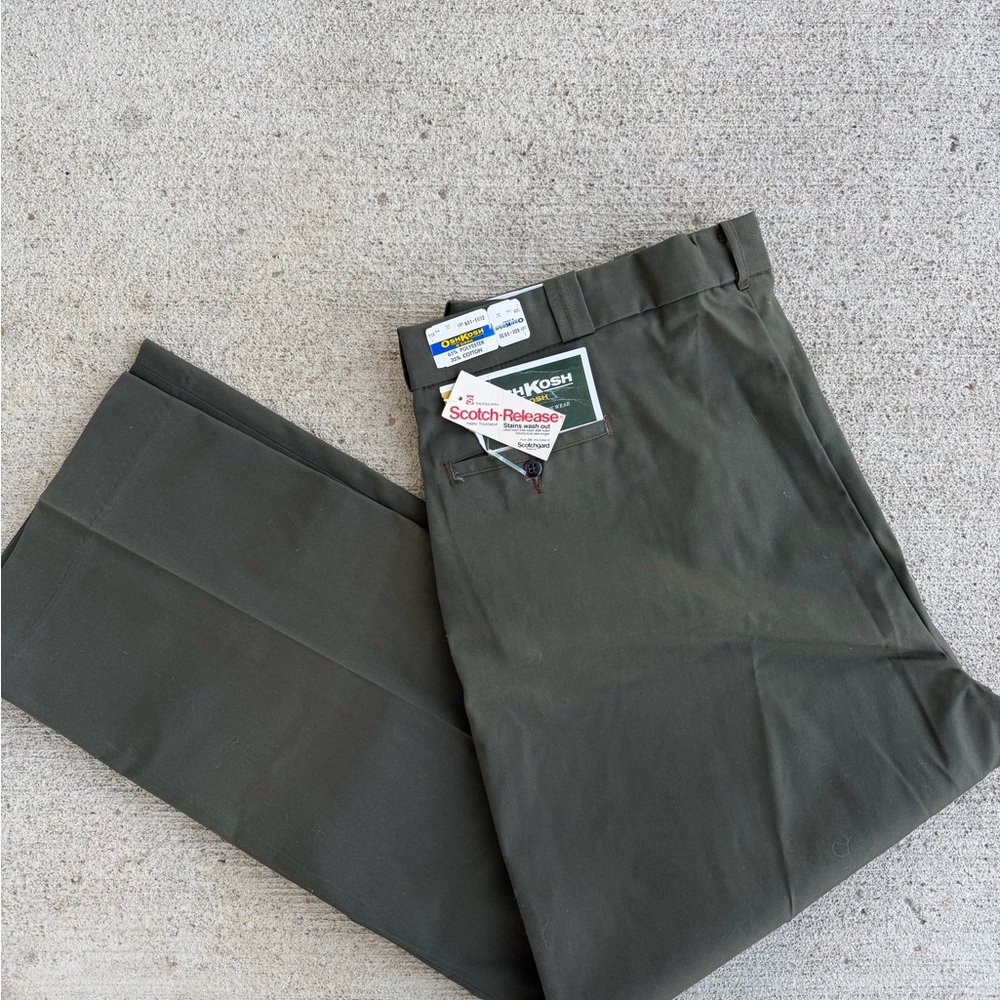 NWT Oshkosh B’Gosh Men’s Size 44” X 32” Work Pants Green Made In USA